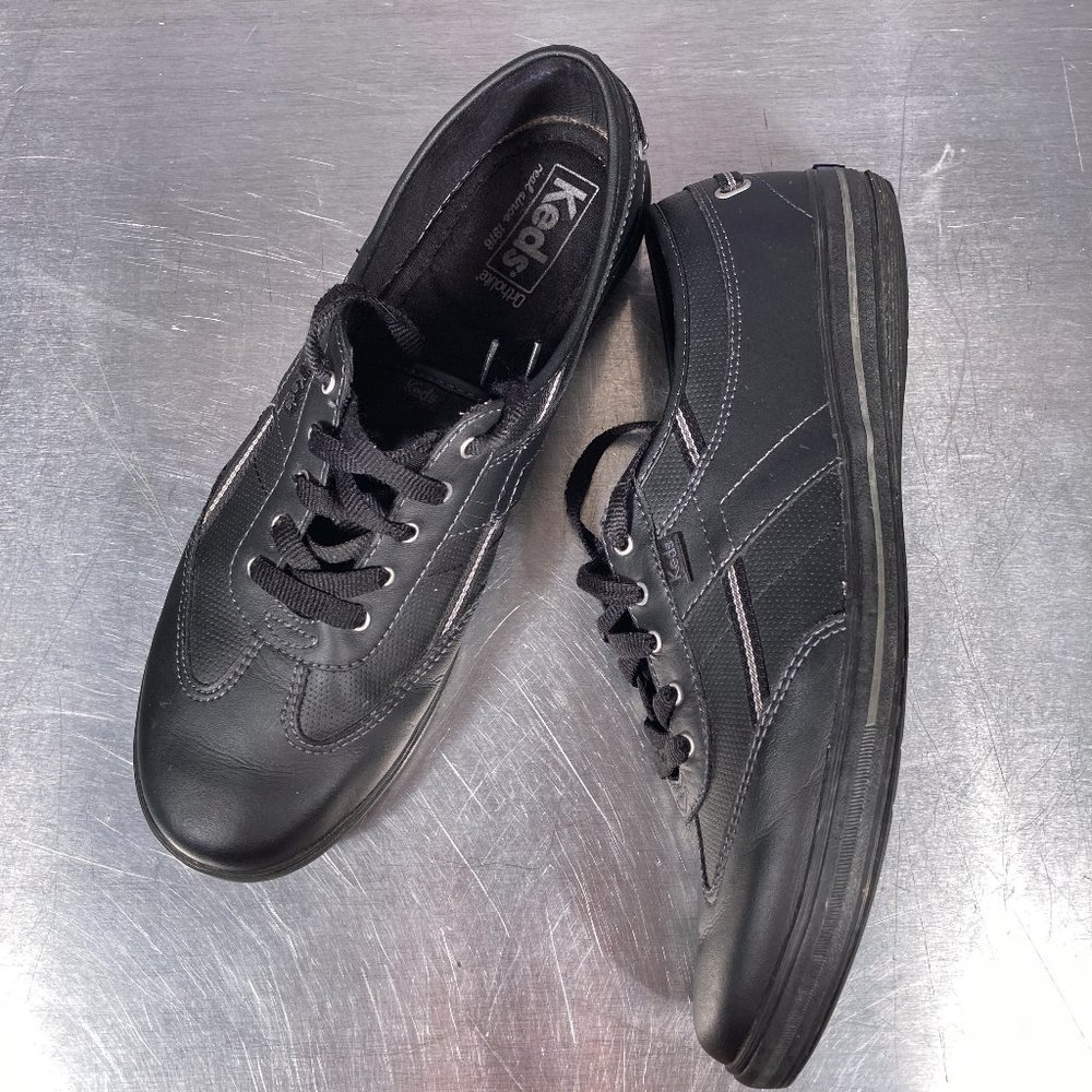 Keds Ortholite Women's Black Leather Sneakers WH53365 Women Size 10